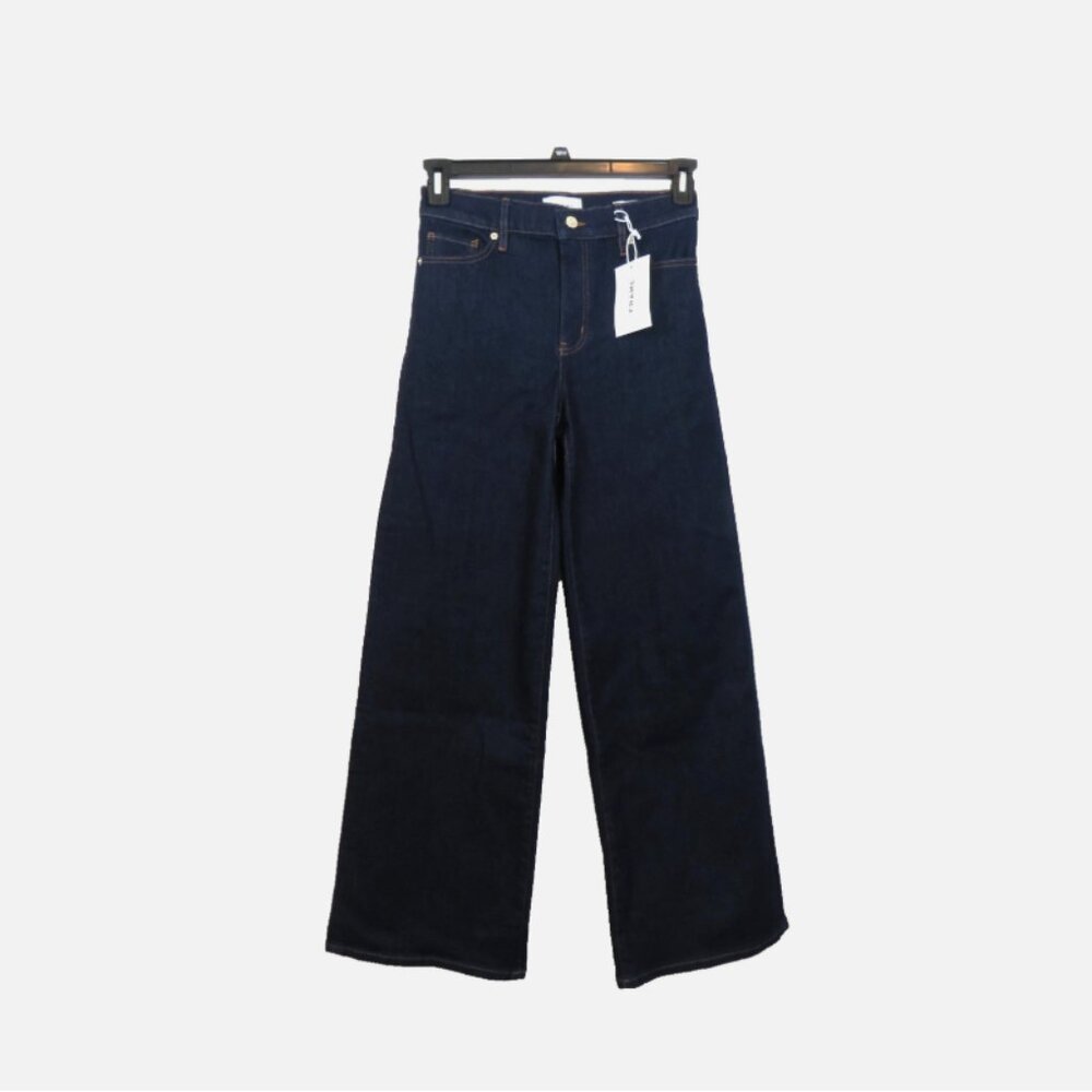 Frame size 27 Le Slim Palazzo Long Jeans Dark Rinse Wide Leg NEW $298